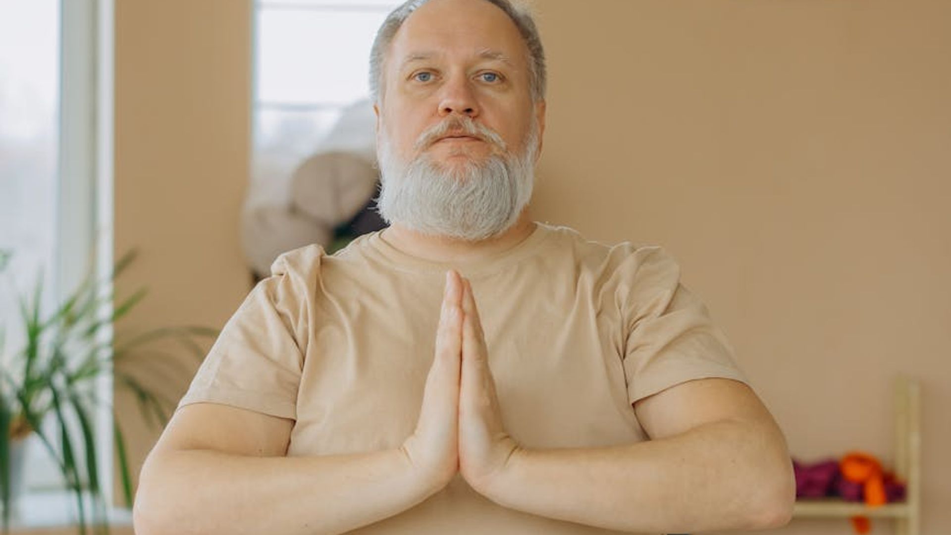 Serene environment for yoga practice with atmospheric lighting